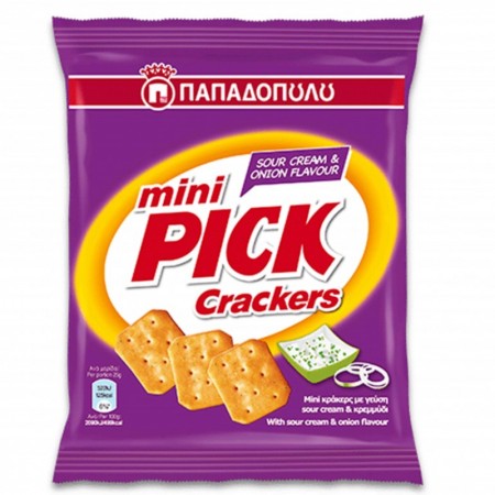 PICK MINI CRACKERS SOUR CREAM ONION 70GR ΣΑΚΟΥΛΑΚΙ