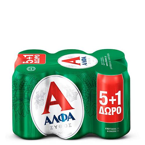 ΑΛΦΑ ΜΠΥΡΑ ΚΟΥΤΙ 330ML 5+1 ΔΩΡΟ