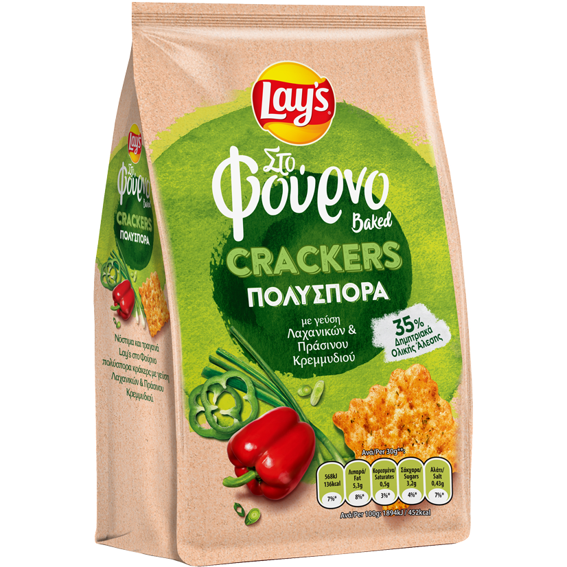 LAYS CRAKERS ΠΟΛΥΣΠΟΡΑ ΛΑΧΑΝΙΚΩΝ-ΚΡΕΜ