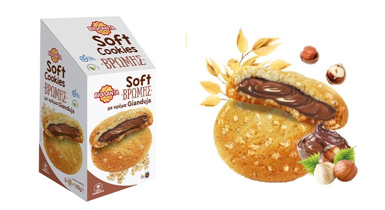 ΒΙΟΛΑΝΤΑ SOFT COOKIES ΒΡΩΜΗΣ ΜΕ ΚΡΕΜΑ GIANDUIA 180ΓΡ