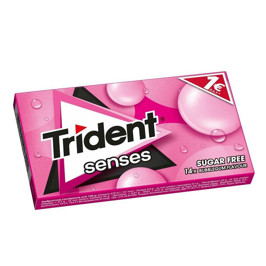 TRIDENT SENSES BUBBLEGUM 27GR