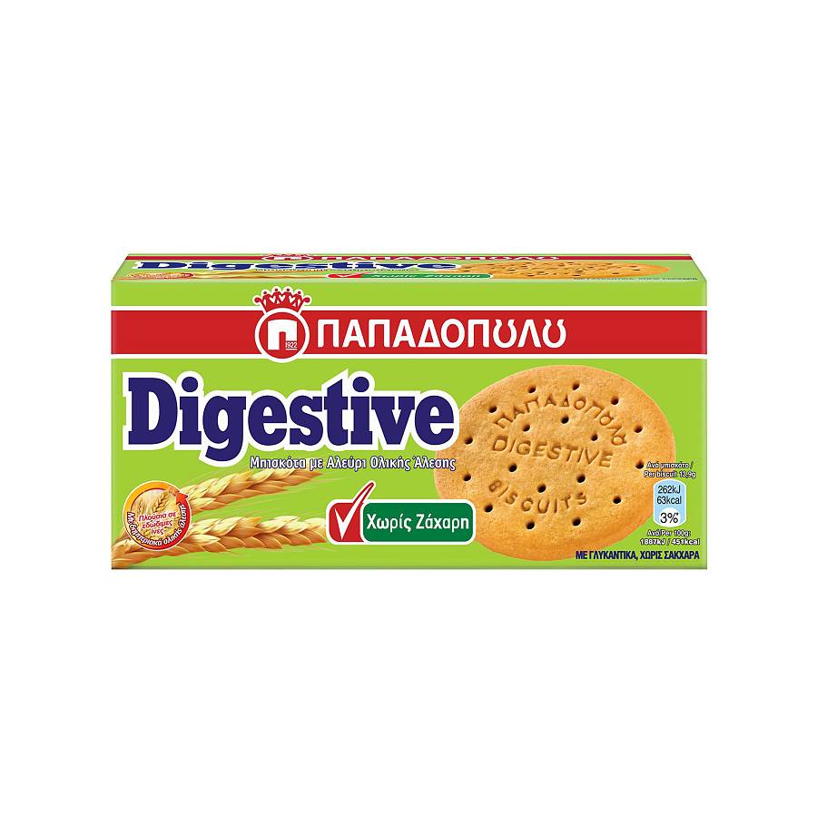 DIGESTIVE ΟΛΙΚΗΣ ΧΩΡΙΣ ΖΑΧΑΡΙ 250ΓΡ(ΠΑΠΑΔ)