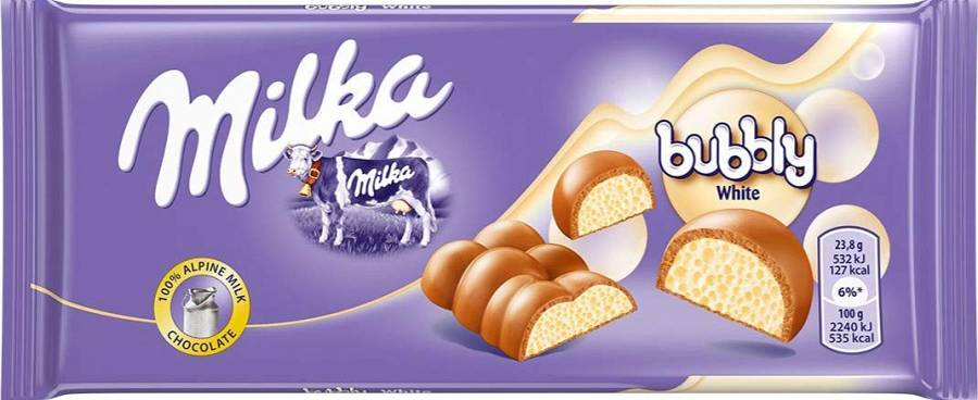 MILKA BUBBLY WHITE 100GR