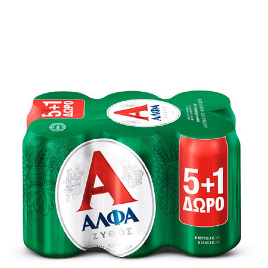 ΑΛΦΑ ΜΠΥΡΑ ΚΟΥΤΙ 330ML 5+1 ΔΩΡΟ